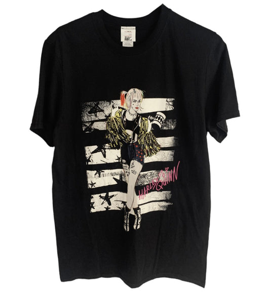 Harley Quinn - Stripes And Stars Graphic Print Men's T-Shirt - Black