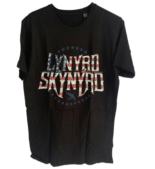 Lynyrd Skynyrd-Stars And Stripes Vintage Logo Men's T-Shirt - Black
