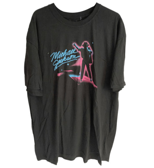 Michael Jackson Neon Graphic Men's T-Shirt Black