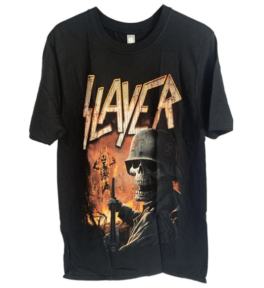 Slayer - Soldier Skull Burned Torch Men's T-Shirt - Black