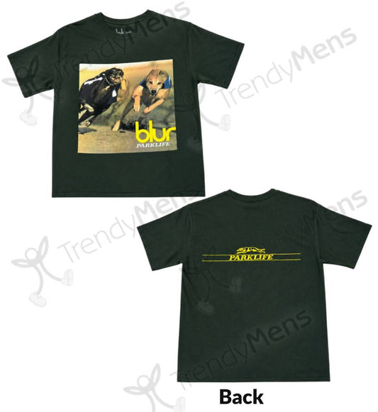 Blur Parklife Album Green Back Print Unisex T-Shirt