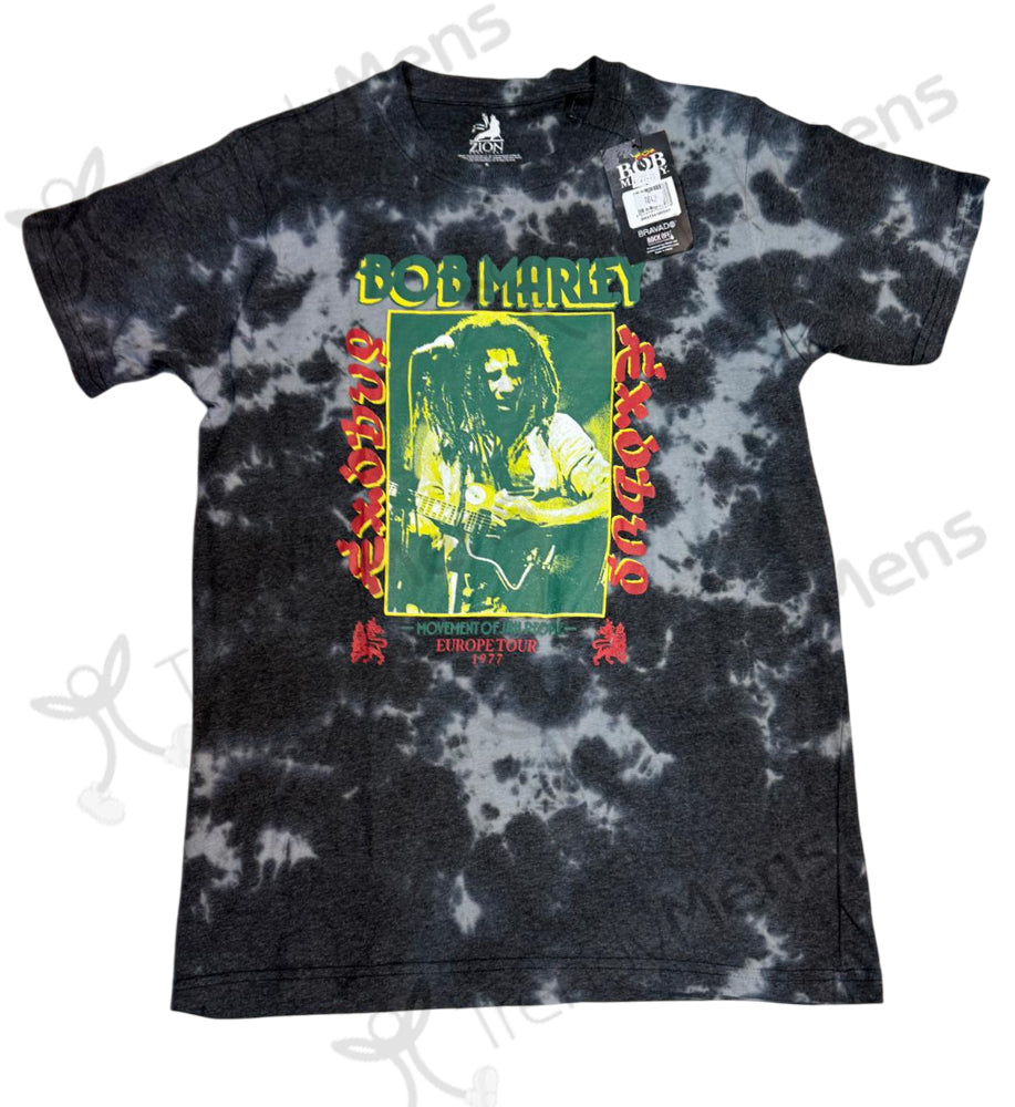 Bob Marley Exodus Tie-Dye Wash Collection T-Shirt in Black