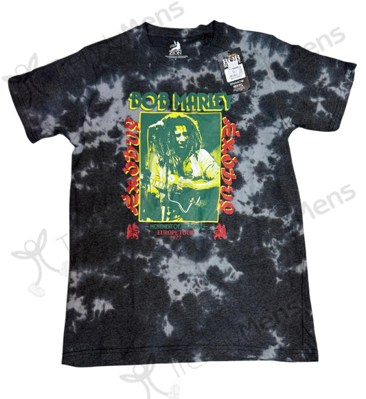 Bob Marley Exodus Tie-Dye Wash Collection T-Shirt in Black
