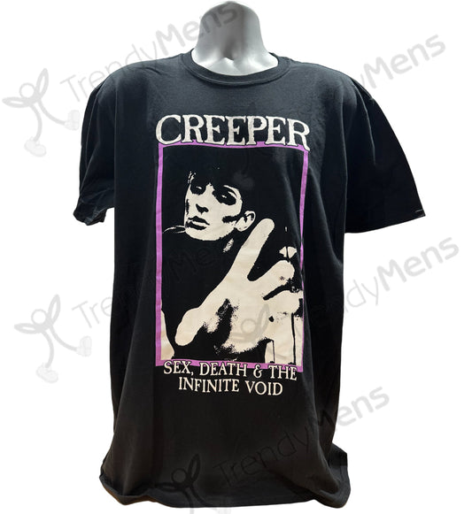 Creeper T-Shirt SD&TIV Graphic Print Official Merchandise New Black