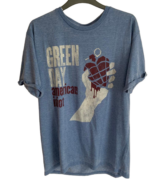 Green Day - American Idiot Men's T-Shirt - Mid Blue