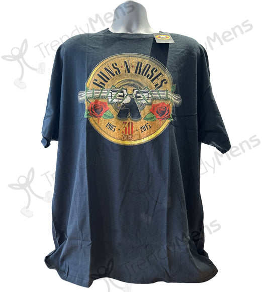 Guns N Roses Rock Band Anniversary 30 Years Print Men's T-Shirt Black