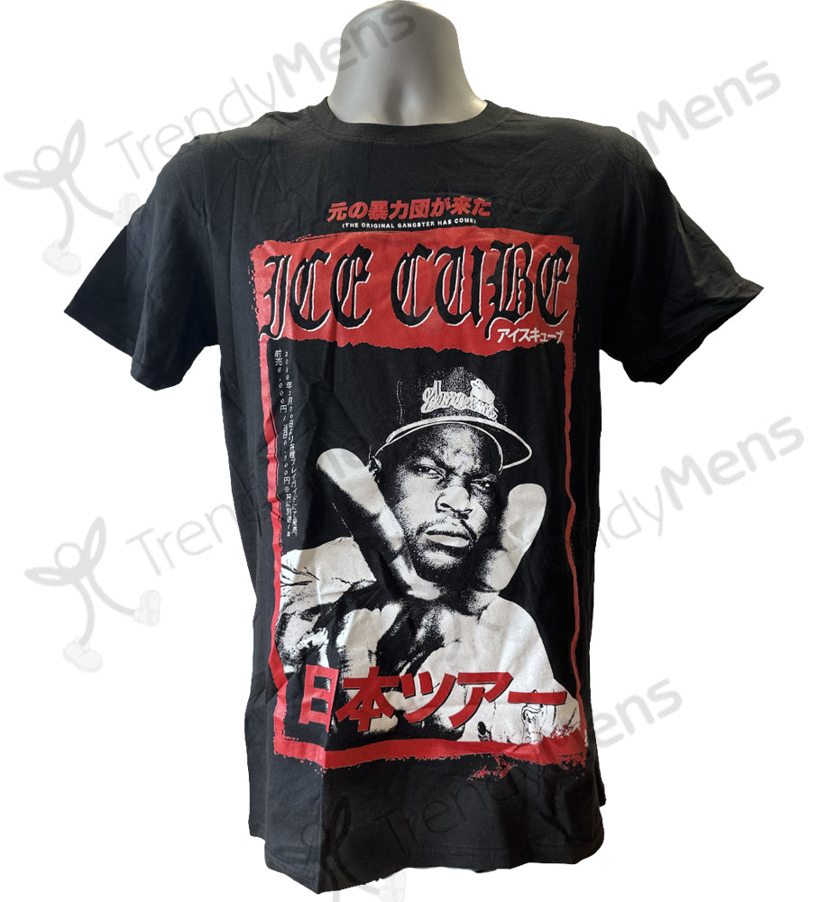 Ice Cube Kanji Peace Sign Band Tee Men's in Black