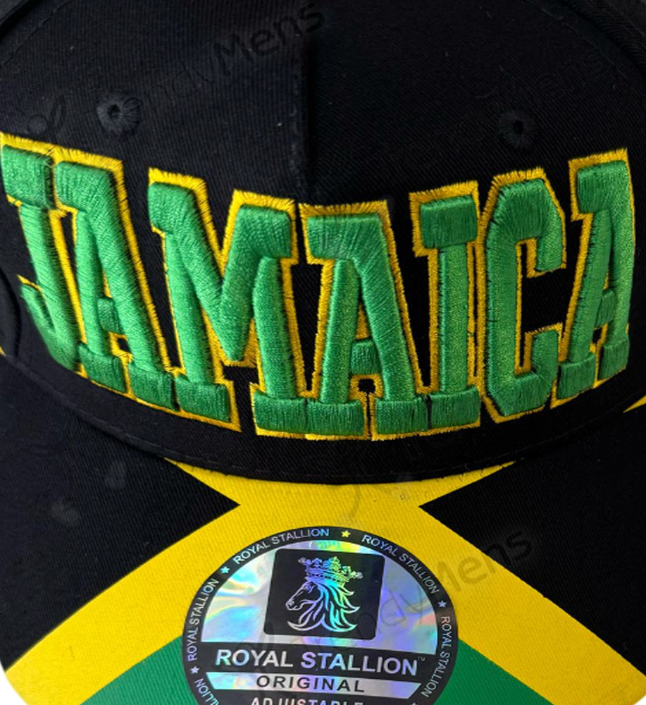 Shop Black Jamaica Flag Snapback Cap