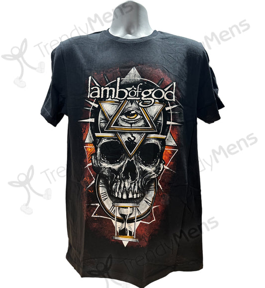 Lamb of God Men's Short Sleeve T-Shirt Printed All Seeing Red