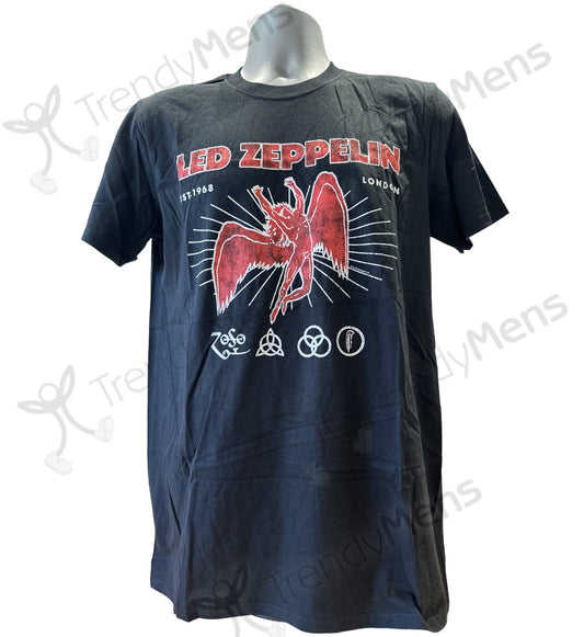 Led Zeppelin 50th Anniversary Print Men's T-Shirt Black