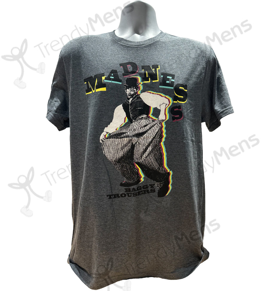 Madness - Baggy Trousers Graphic Print T-Shirt - Grey