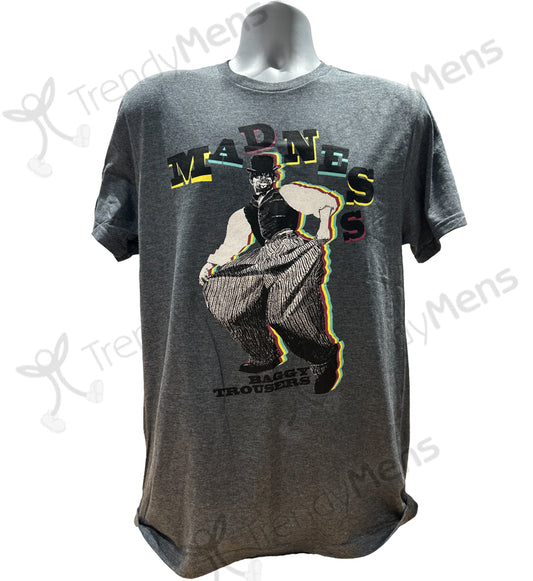 Madness - Baggy Trousers Graphic Print T-Shirt - Grey