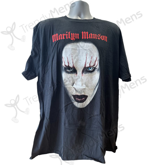 Marilyn Manson Band Men's Tee Rare Face - Black