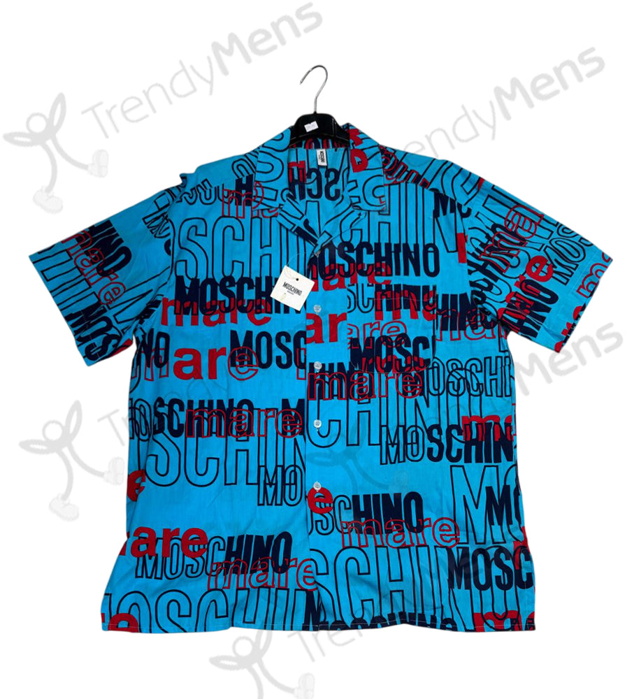 Moschino Full Print Names Shirt - Blue