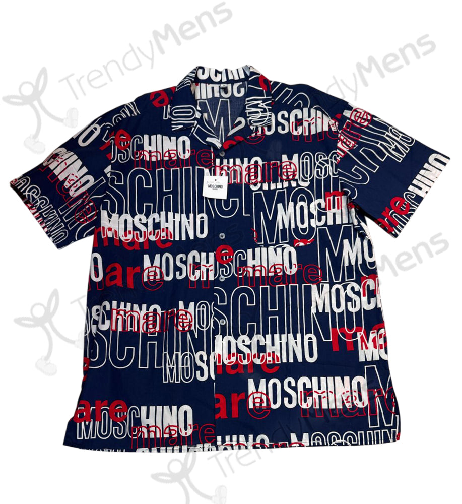 Moschino - Full Print Names Shirt - Navy Blue