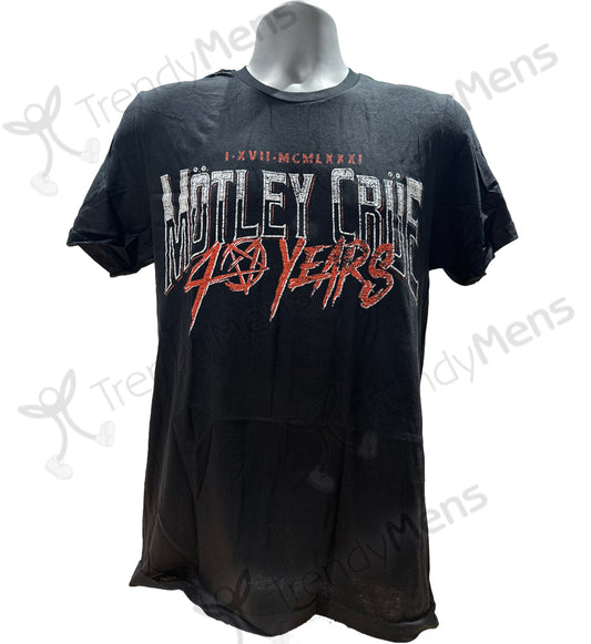 Motley Crue - 40 Years Graphic Both Sides Print Men's T-Shirt - Black