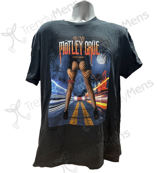 Motley Crue - Miami Graphic Print Mens T-Shirt - Black