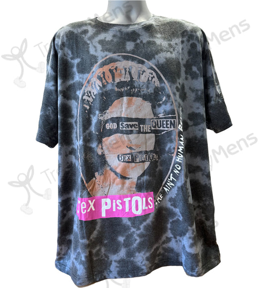 God Save The Queen Graphic Print - Sex Pistols Men's T-Shirt - Grey