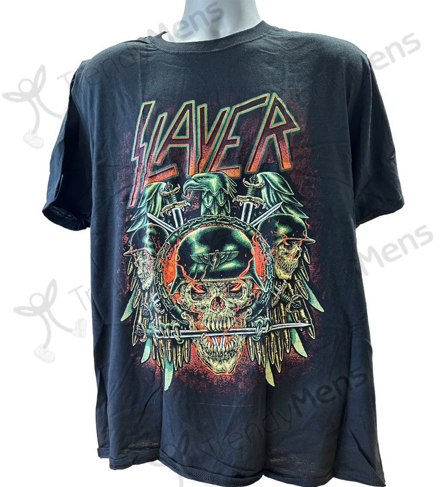 Slayer - Soldier Skull Logo Men's T-Shirt - Black