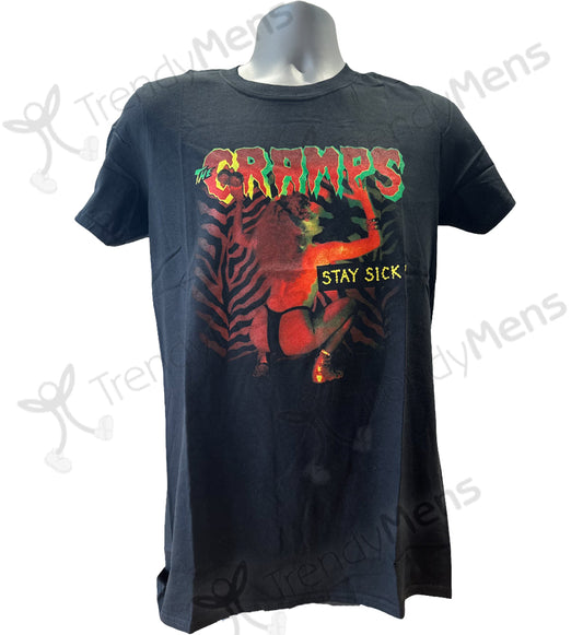 The Cramps - Stay Sick Graphic Design T-Shirt - Black
