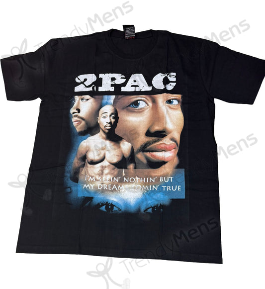 TUPAC Vintage Rap Memorial Print T-Shirt