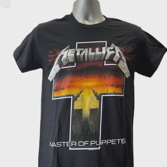 Metallica T-Shirt Master of Puppets Cross Graphic Print