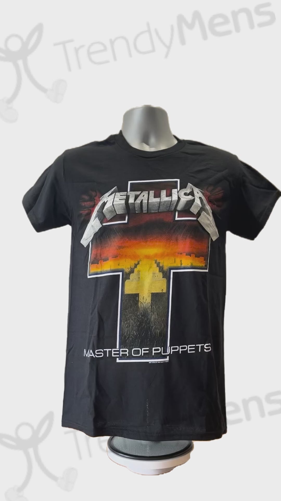 Metallica T-Shirt Master of Puppets Cross Graphic Print
