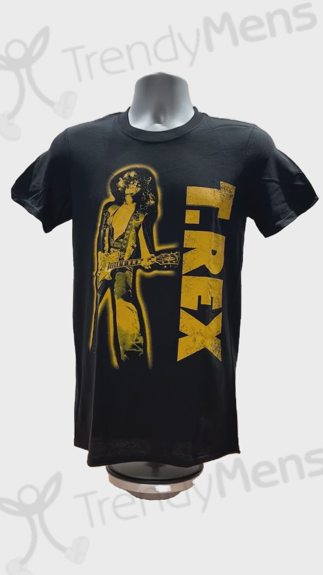 T Rex - Guitar Graphic Men's T-Shirt Video