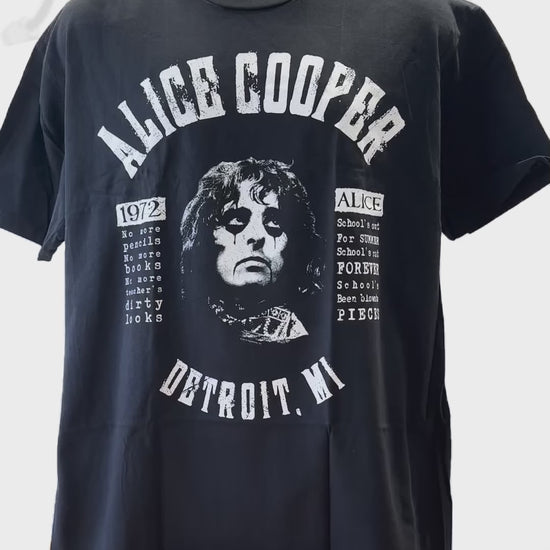 Shop Alice Cooper Schools Out Lyrics T-Shirt Black