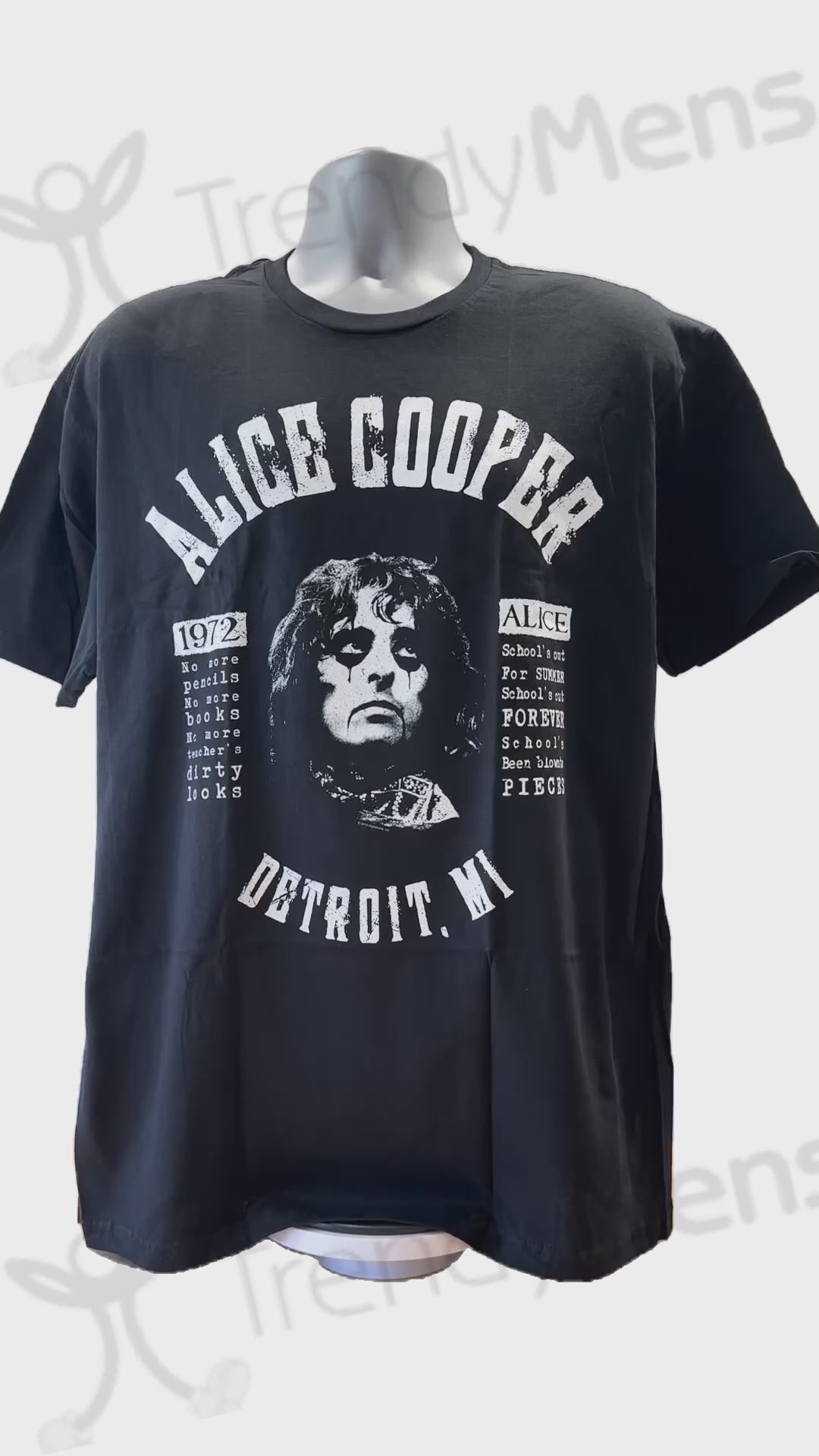 Shop Alice Cooper Schools Out Lyrics T-Shirt Black