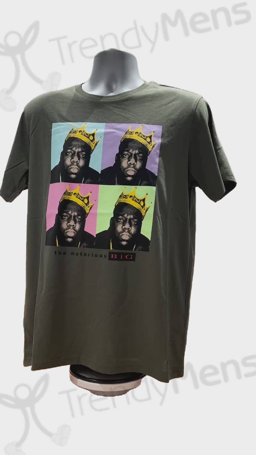 The Notorious BIG Biggie Smalls - Crown Pop Art T-Shirt - Video